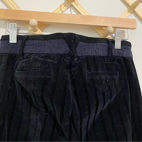 Cartonnier by Anthropologie Charlie Ankle Black Velvet Striped Pants size 2 - Picture 8 of 9